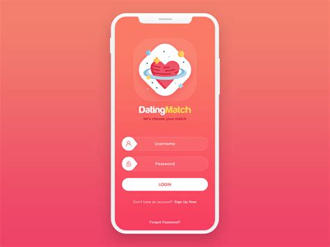 dating app sign up screen